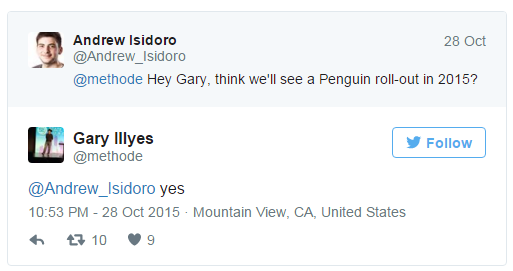 我們即將在2015年底前迎接下一次的企鵝演算法更新